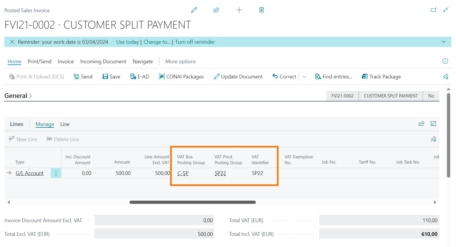 Electronic Invoice for Italy - Split Payment | EOS Docs