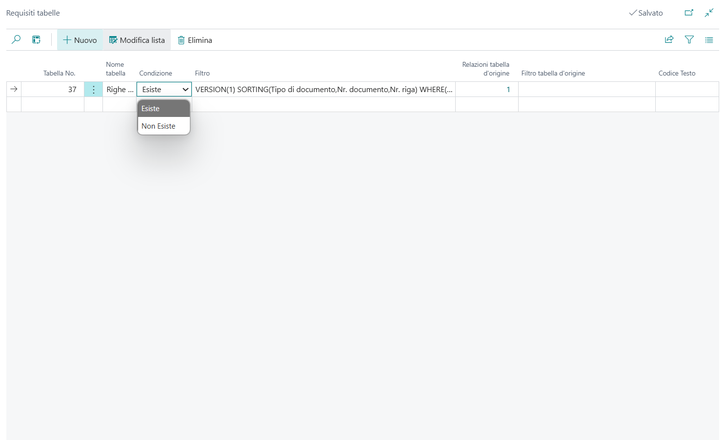 Setup requisiti tabelle, campi obbligatori e sostituzione valori - Data ...