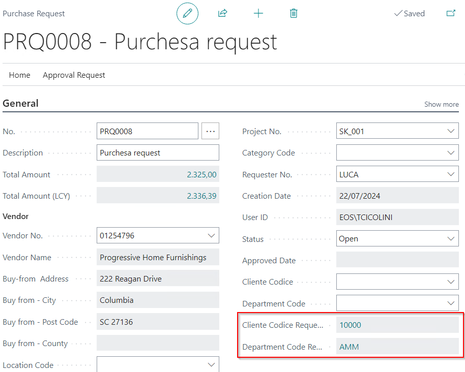 EX046.05 Purchase Request for P365 (PRQ) | EOS Docs