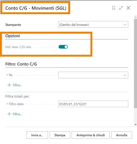 Report Conti C/G - movimenti | EOS Docs